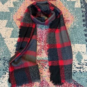 Mossimo Red and Black Plaid Scarf